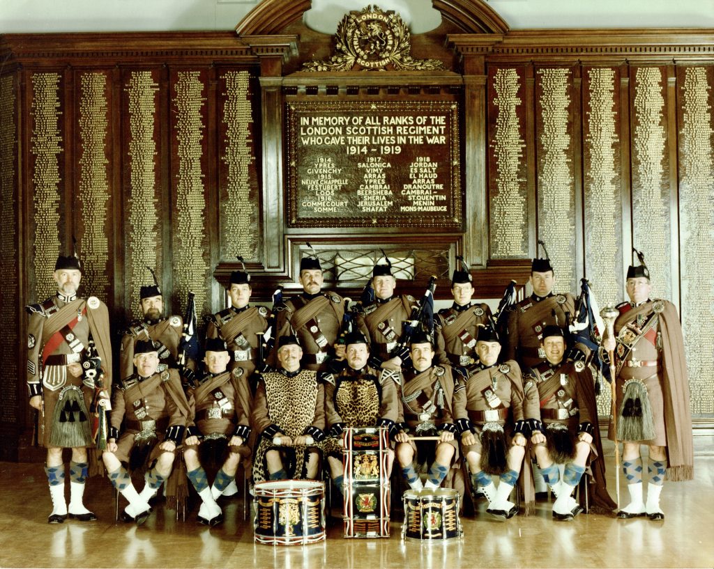Bass Drummer with London Scottish Regiment (reserves) — 1989